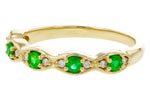 Allison Kaufman Emerald & Diamond Wedding Band in 14K Yellow Gold, 0.27 ctw, alternate view