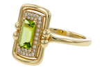 Allison Kaufman Peridot & Diamond Ring in 14K Yellow Gold, 0.84 ctw, alternate view