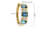 Allison Kaufman London Blue Topaz & Diamond Earrings in 14K Yellow Gold, 1.48 ctw, alternate view