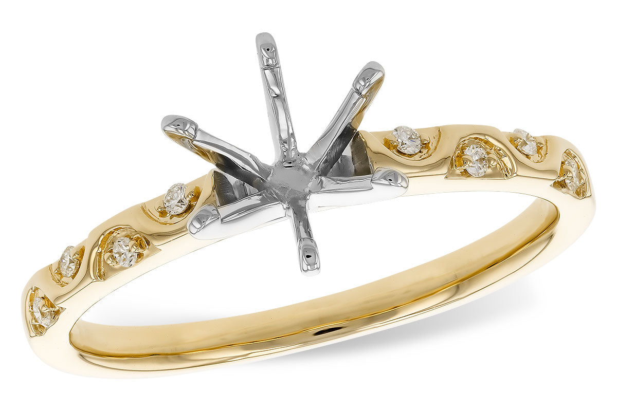 Allison Kaufman Diamond Engagement Ring Semi-Mount in 14K Yellow Gold, 0.05 ctw