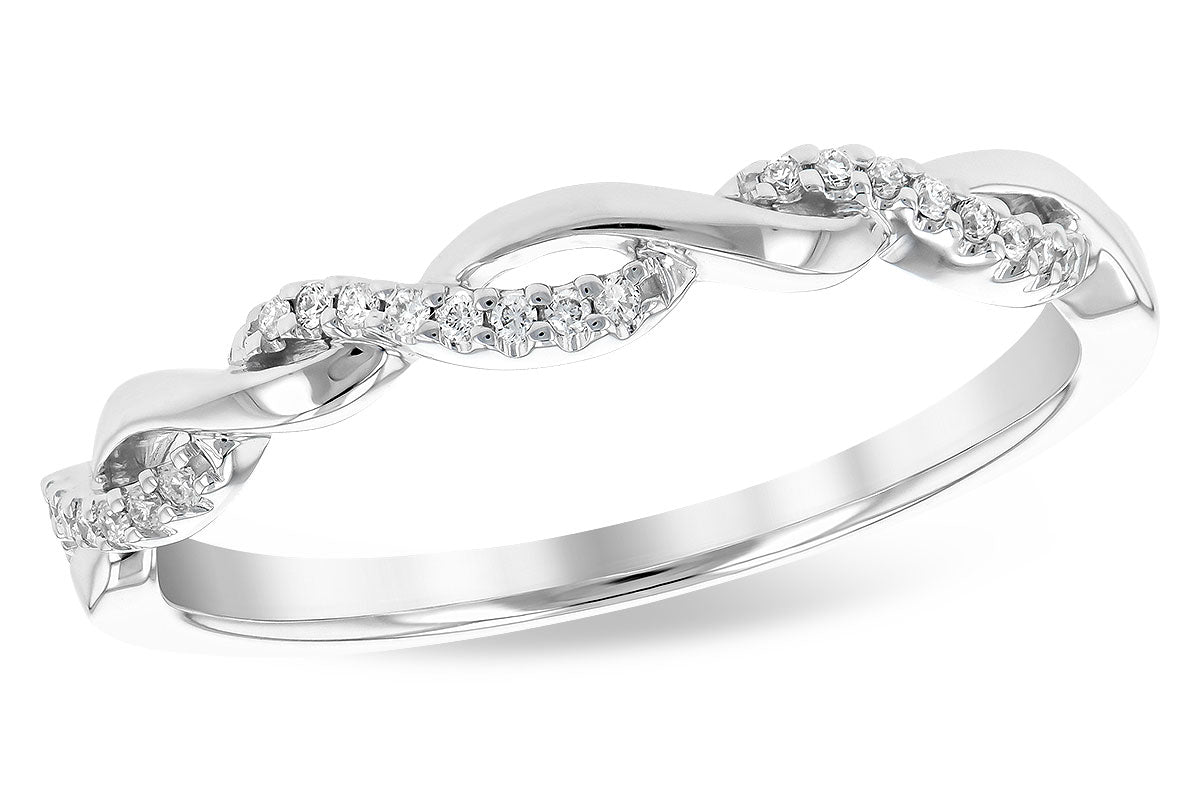 Allison Kaufman Diamond Wedding Band in 14K White Gold, 0.07 ctw (W2394)