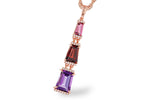 Allison Kaufman Multi-Gemstone & Diamond Necklace in 14K Rose Gold, 2.37 ctw