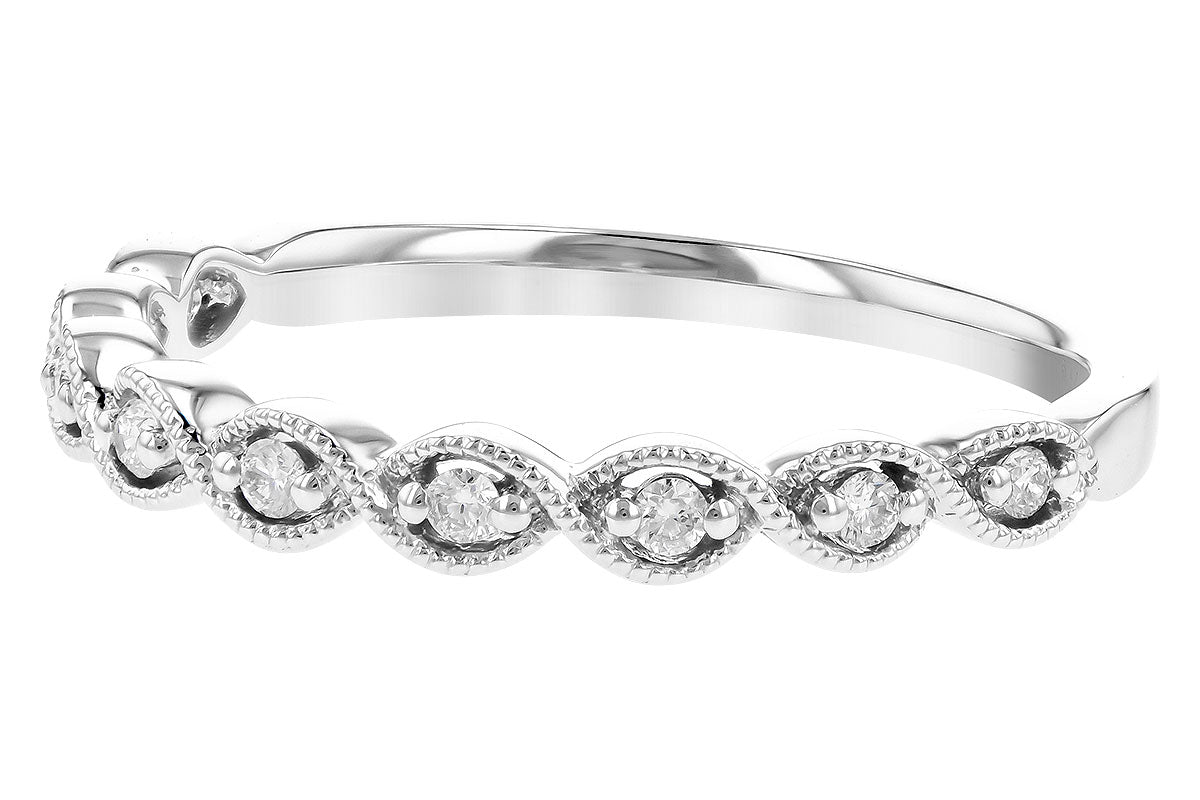Allison Kaufman Diamond Wedding Band in 14K White Gold, 0.11 ctw (W2419), alternate view
