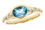 Allison Kaufman Blue Topaz & Diamond Ring in 14K Yellow Gold, 1.08 ctw