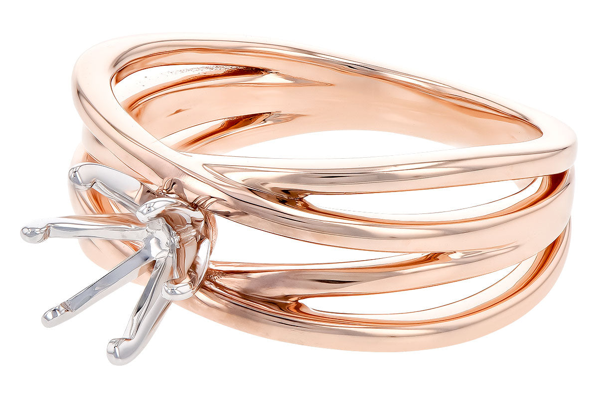 Allison Kaufman Engagement Ring Semi-Mount in 14K Rose Gold (L7818), alternate view