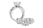 Allison Kaufman Fancy-Cut Diamond Engagement Ring Semi-Mount in 14K White Gold, 0.50 ctw, alternate view