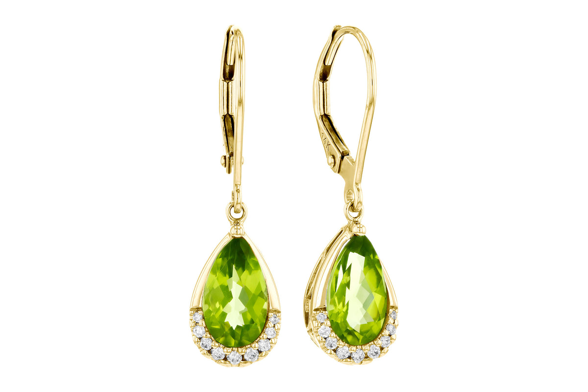 Allison Kaufman Peridot & Diamond Earrings in 14K Yellow Gold, 1.94 ctw
