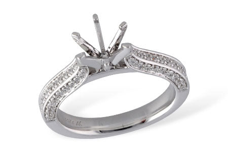 Allison Kaufman Diamond Engagement Ring Semi-Mount in 14K White Gold, 0.49 ctw