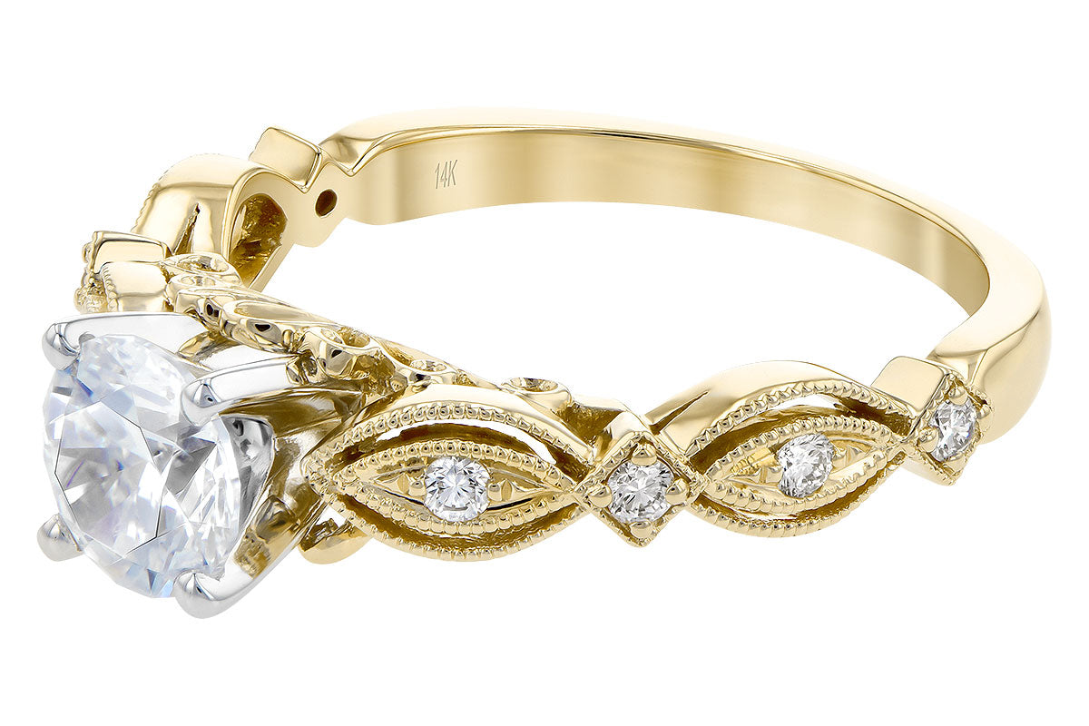 Allison Kaufman Diamond Engagement Ring Semi-Mount in 14K Yellow Gold, 0.12 ctw (L7727), alternate view