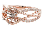 Allison Kaufman Diamond Engagement Ring Semi-Mount in 14K Rose Gold, 0.25 ctw (L7617), alternate view