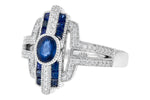 Allison Kaufman Sapphire & Diamond Ring in 14K White Gold, 1.10 ctw, alternate view