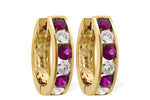 Allison Kaufman Ruby & Diamond Earrings in 14K Yellow Gold, 2.06 ctw