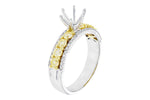 Allison Kaufman Yellow Diamond Engagement Ring Semi-Mount in 14K Two-Tone Gold, 0.92 ctw, alternate view