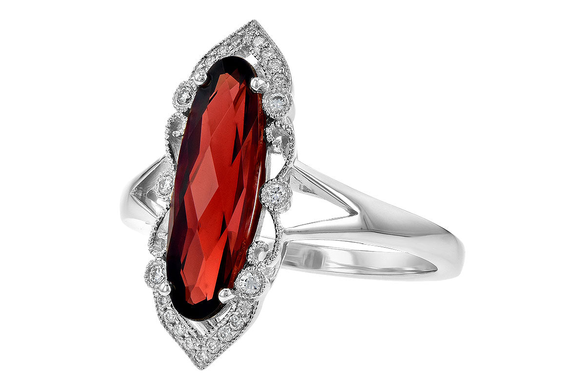 Allison Kaufman Garnet & Diamond Ring in 14K White Gold, 2.70 ctw, alternate view
