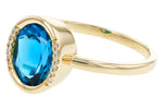 Allison Kaufman London Blue Topaz & Diamond Ring in 14K Yellow Gold, 1.93 ctw, alternate view