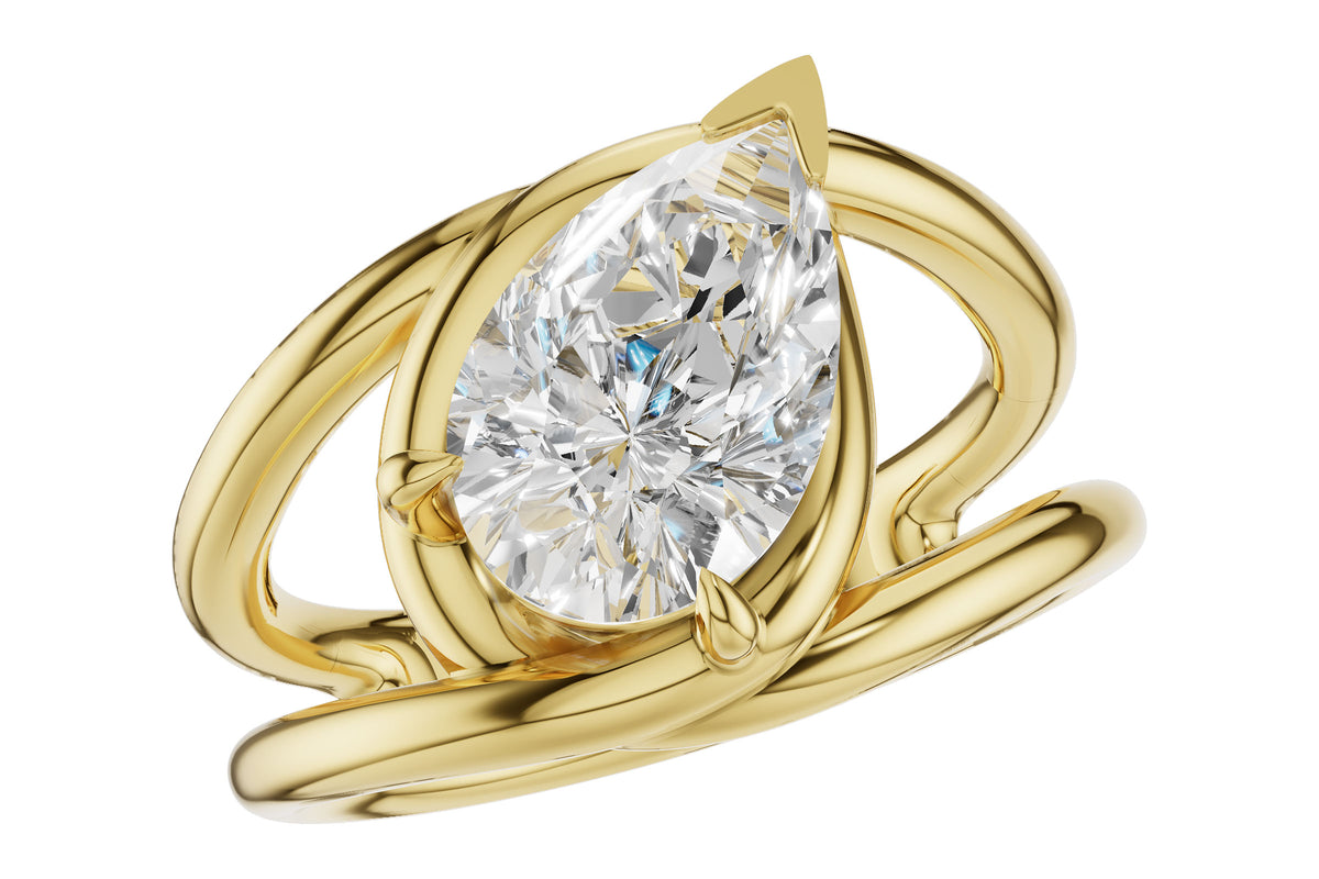 Allison Kaufman Engagement Ring Semi-Mount in 14K Yellow Gold (L7926)