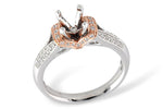 Allison Kaufman Diamond Engagement Ring Semi-Mount in 14K Two-Tone Gold, 0.23 ctw (L7496)