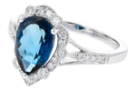 Allison Kaufman London Blue Topaz & Diamond Ring in 14K White Gold, 2.47 ctw, alternate view
