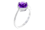 Allison Kaufman Amethyst & Diamond Ring in 14K White Gold, 1.32 ctw (D5169), alternate view