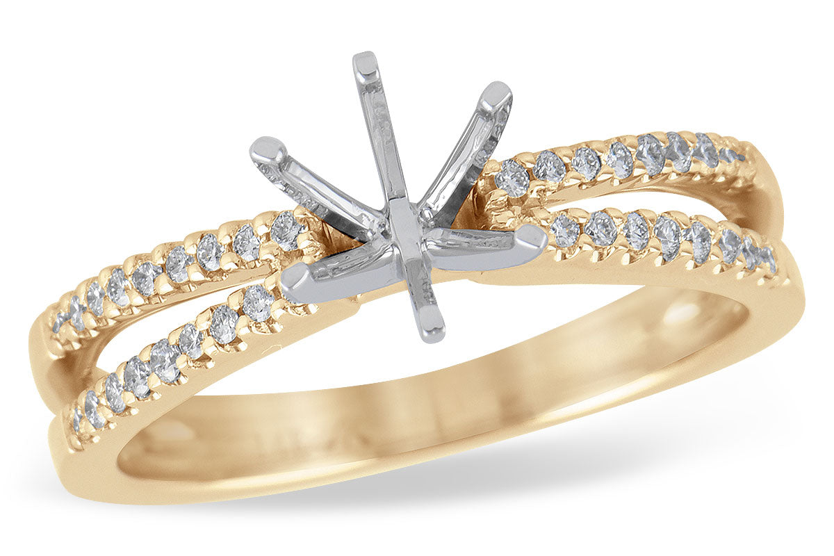 Allison Kaufman Diamond Engagement Ring Semi-Mount in 14K Rose Gold, 0.18 ctw (L7614)