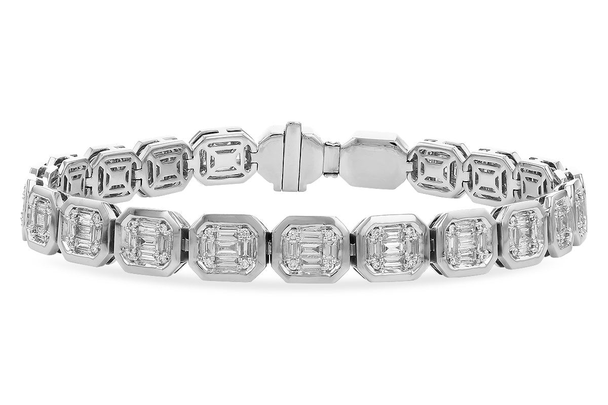 Allison Kaufman Baguette Diamond Bracelet in 14K White Gold, 1.70 ctw
