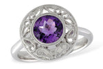 Allison Kaufman Amethyst Ring in 14K White Gold, 1.08 ctw