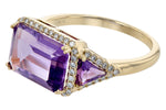 Allison Kaufman Amethyst & Diamond Ring in 14K Yellow Gold, 3.70 ctw, alternate view