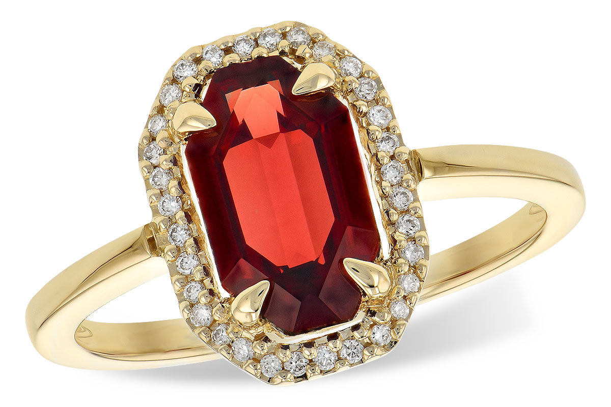 Allison Kaufman Garnet & Diamond Ring in 14K Yellow Gold, 1.75 ctw (D5775)