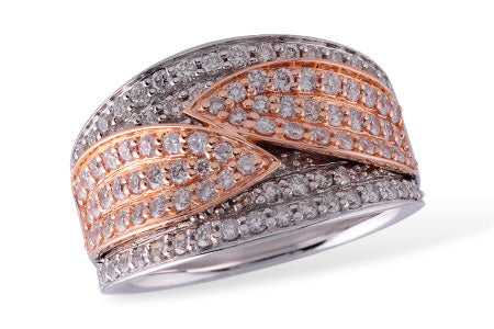 Allison Kaufman Diamond Wedding Band in 14K Two-Tone Gold, 1.00 ctw