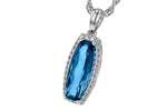 Allison Kaufman London Blue Topaz & Diamond Necklace in 14K White Gold, 1.70 ctw (N8169), alternate view
