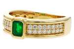 Allison Kaufman Emerald & Diamond Ring in 14K Yellow Gold, 0.75 ctw, alternate view
