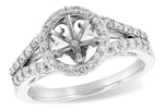 Allison Kaufman Diamond Engagement Ring Semi-Mount in 14K White Gold, 0.52 ctw (L7429)