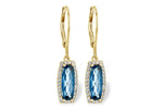 Allison Kaufman London Blue Topaz & Diamond Earrings in 14K Yellow Gold, 2.28 ctw