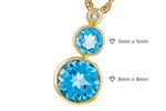 Allison Kaufman Blue Topaz & Diamond Necklace in 14K Yellow Gold, 2.65 ctw, alternate view