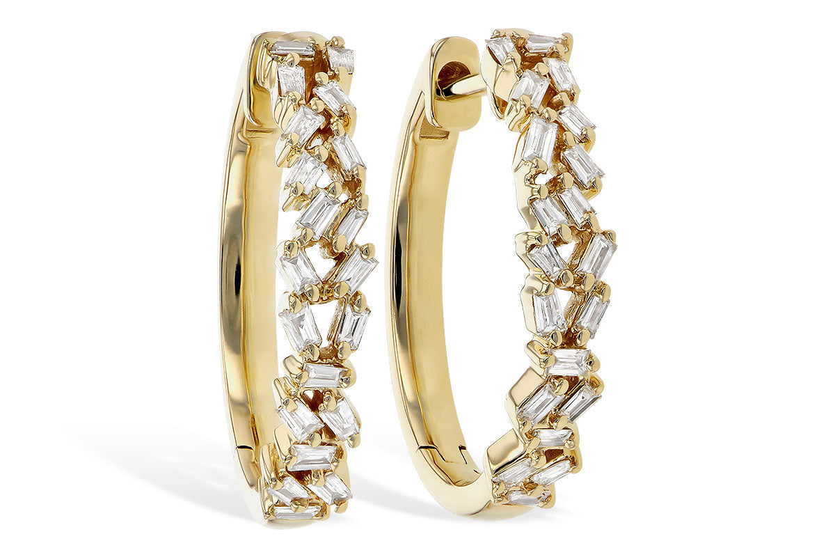 Allison Kaufman Baguette Diamond Earrings in 14K Yellow Gold, 0.26 ctw