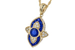 Allison Kaufman Sapphire & Diamond Necklace in 14K Yellow Gold, 0.70 ctw, alternate view
