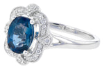 Allison Kaufman London Blue Topaz & Diamond Ring in 14K White Gold, 1.50 ctw, alternate view