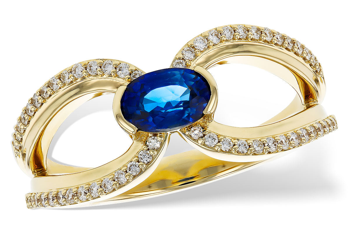 Allison Kaufman Sapphire & Diamond Ring in 14K Yellow Gold, 0.75 ctw