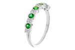 Allison Kaufman Emerald & Diamond Wedding Band in 14K White Gold, 0.40 ctw, alternate view
