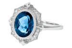 Allison Kaufman London Blue Topaz & Diamond Ring in 14K White Gold, 3.16 ctw, alternate view