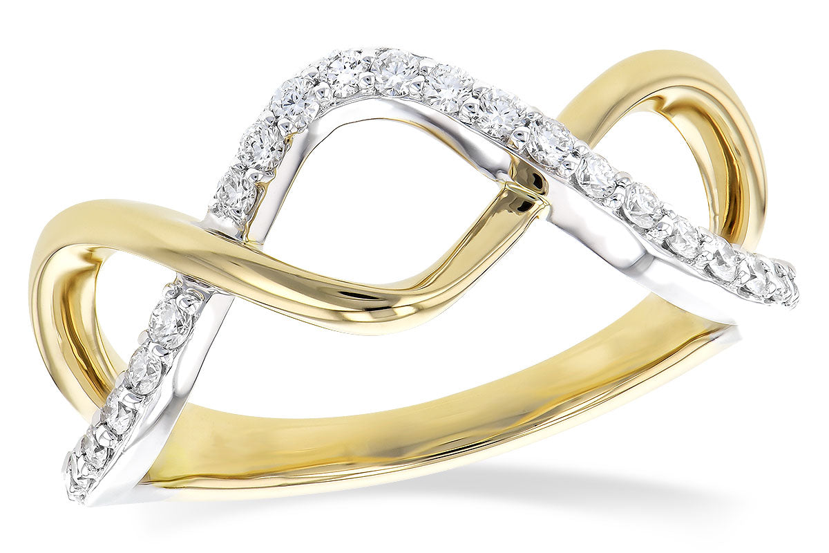 Allison Kaufman Diamond Ring in 14K Yellow & White Gold, 0.25 ctw (D5857)