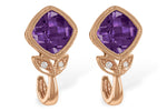Allison Kaufman Amethyst & Diamond Earrings in 14K Rose Gold, 1.73 ctw