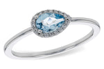 Allison Kaufman Aquamarine & Diamond Ring in 14K White Gold, 0.42 ctw