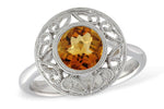 Allison Kaufman Citrine Ring in 14K White Gold, 1.02 ctw