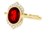 Allison Kaufman Garnet & Diamond Ring in 14K Yellow Gold, 2.20 ctw, alternate view