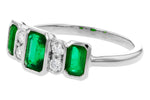 Allison Kaufman Emerald & Diamond Ring in 14K White Gold, 1.19 ctw, alternate view
