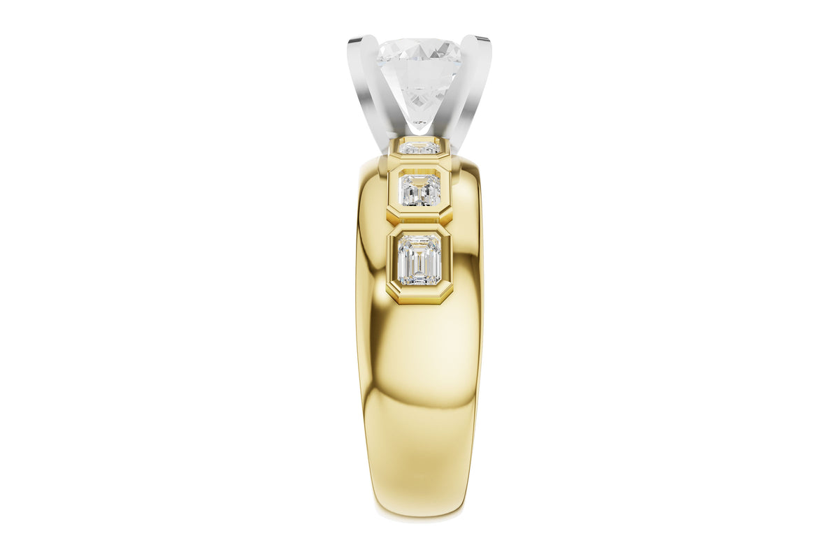 Allison Kaufman Fancy-Cut Diamond Engagement Ring Semi-Mount in 14K Yellow Gold, 0.50 ctw, alternate view