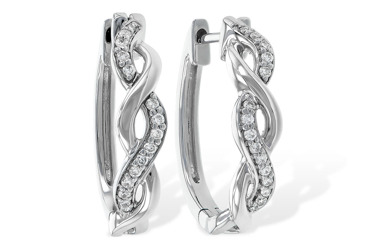 Allison Kaufman Diamond Earrings in 14K White Gold, 0.15 ctw