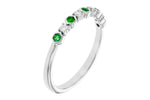Allison Kaufman Emerald & Diamond Wedding Band in 14K White Gold, 0.20 ctw (W2762), alternate view