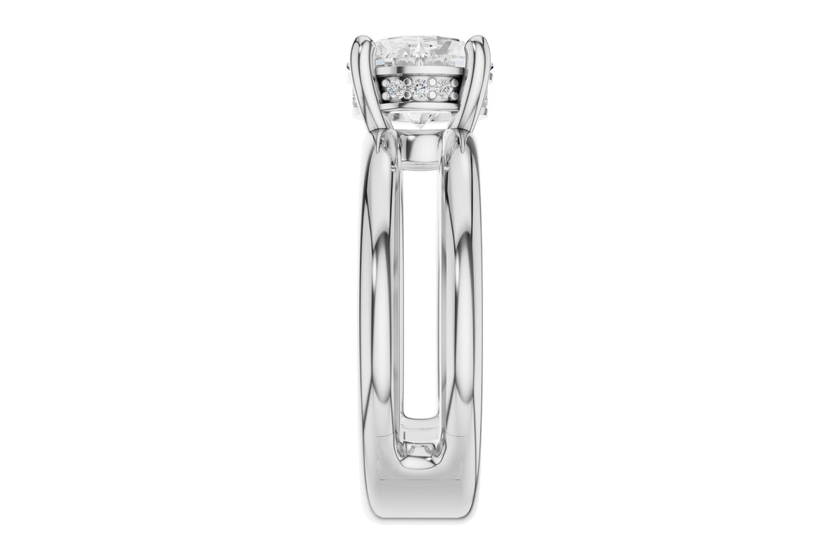 Allison Kaufman Diamond Engagement Ring Semi-Mount in 14K White Gold, 0.06 ctw (L7948), alternate view